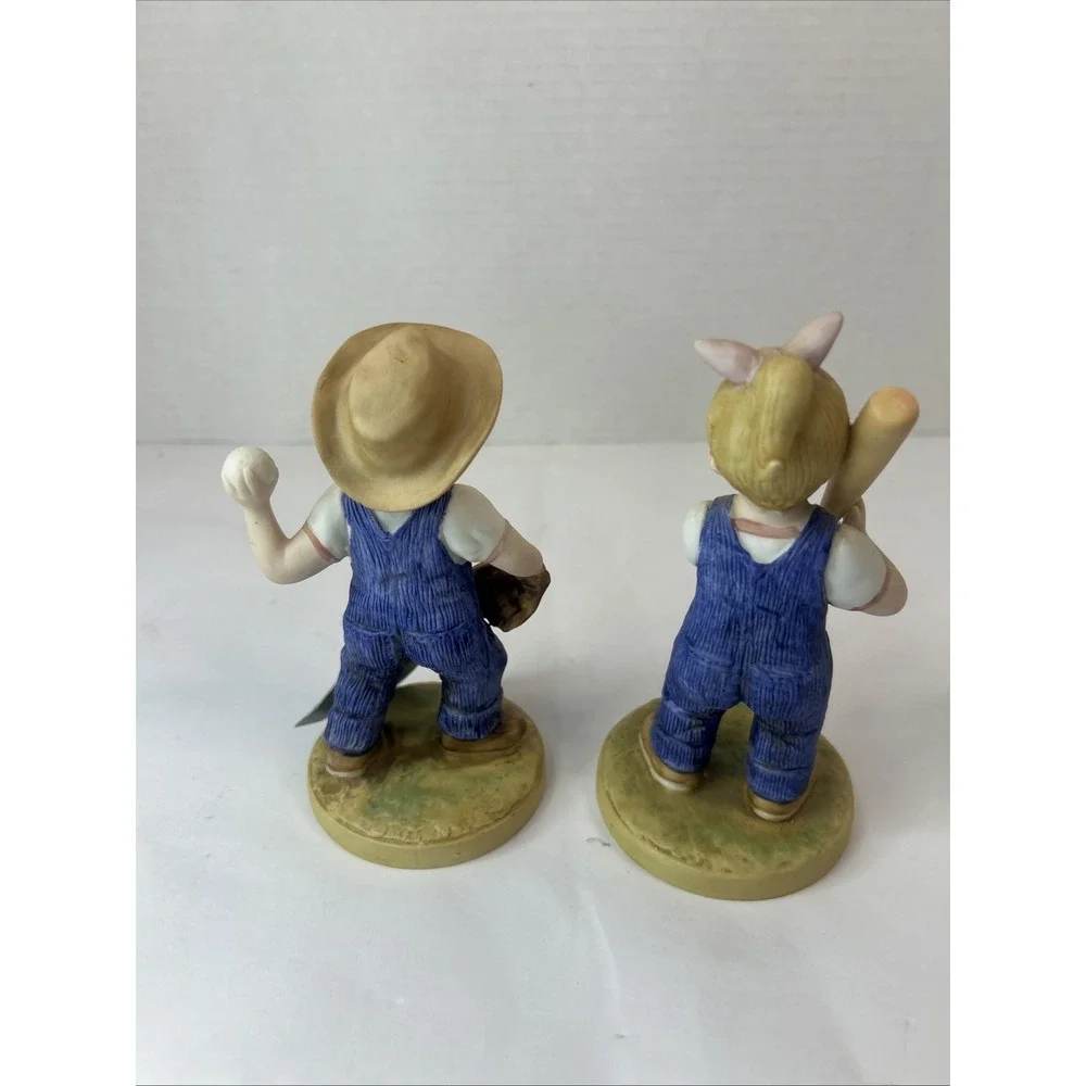 Denim Days LET'S PLAY BALL Danny Debbie Figurine 1522 Vintage No Box -Has Tag